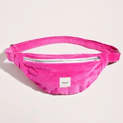 Banane made in france en velours upcyclé | rose fuchsia