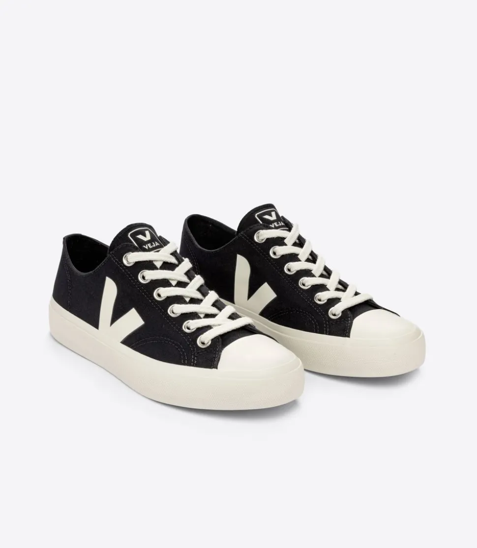 Baskets basses en coton bio | noir "wata ii low canvas black pierre"