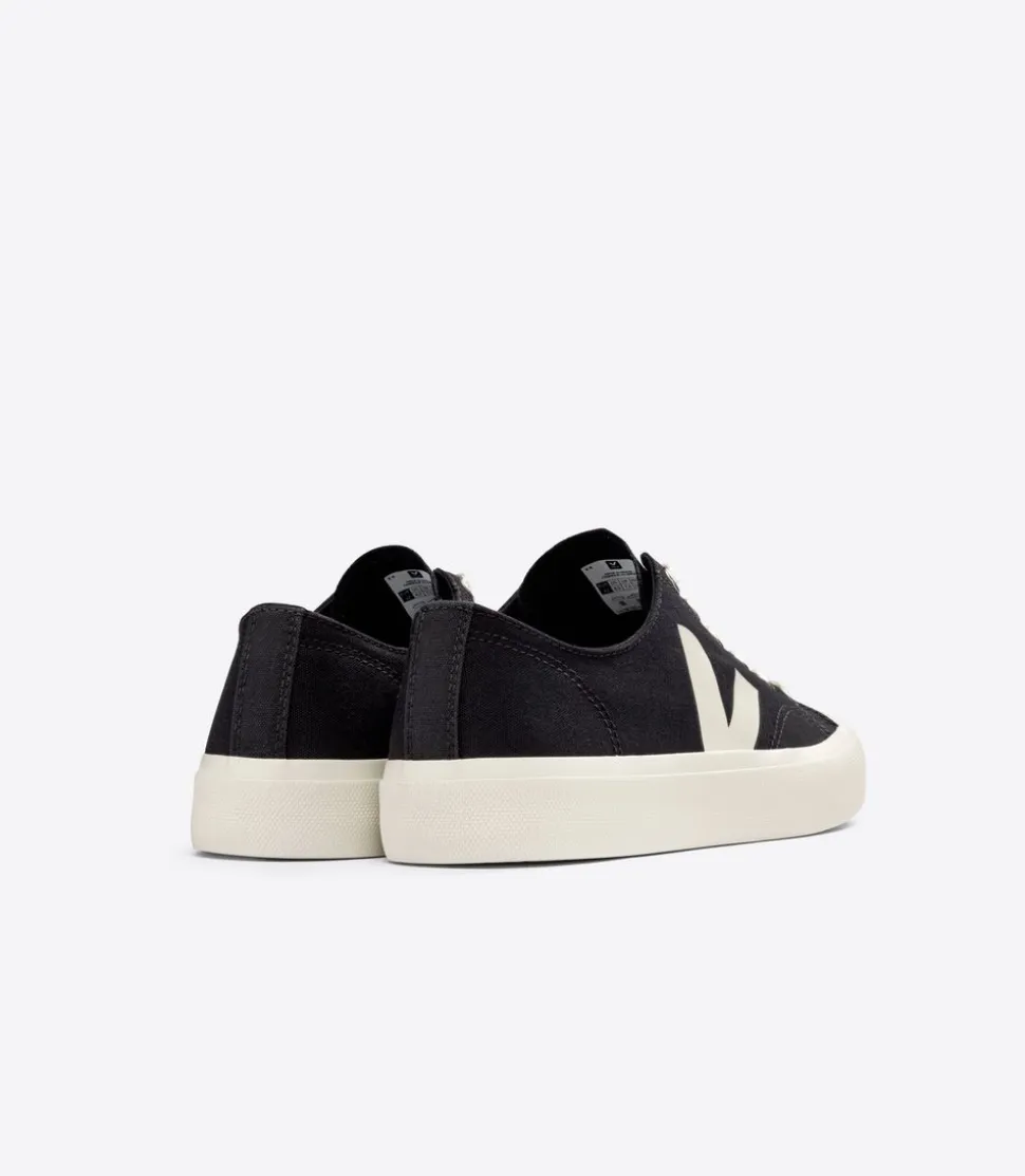 Baskets basses en coton bio | noir "wata ii low canvas black pierre"