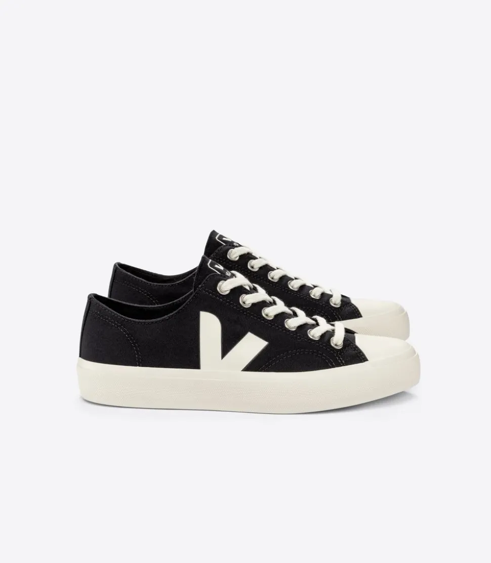 Baskets basses en coton bio | noir "wata ii low canvas black pierre"