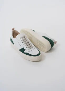 Baskets basses en cuir certifié | vert "playground campus green"