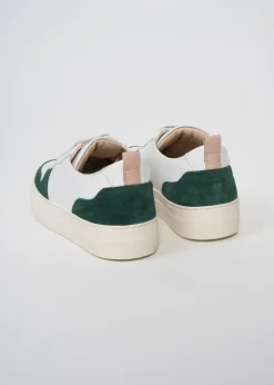 Baskets basses en cuir certifié | vert