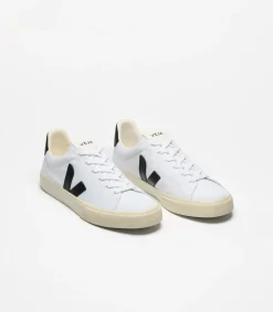 Baskets en coton biologique | blanc et noir "campo ca white black"