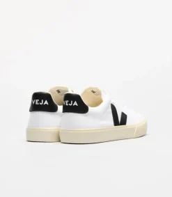 Baskets en coton biologique | blanc et noir "campo ca white black"