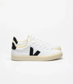 Baskets en coton biologique | blanc et noir "campo ca white black"