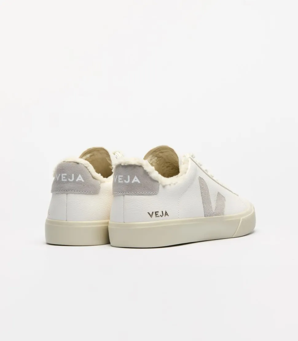 Baskets en cuir | beige et gris "campo winter - extra-white_light-grey"