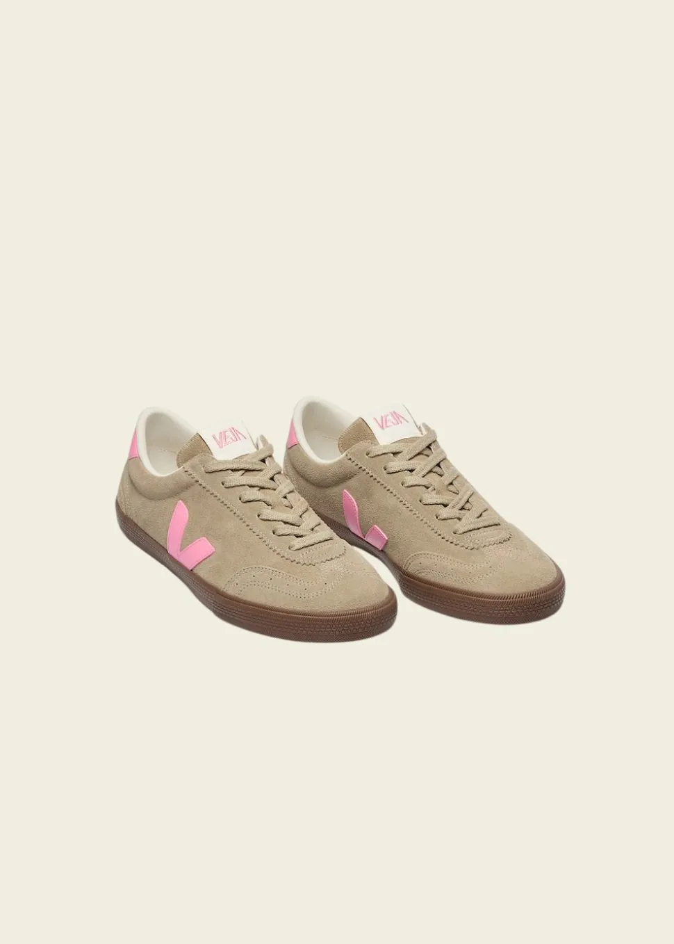 Baskets en cuir | beige "volley - taupe_malibu_bark"