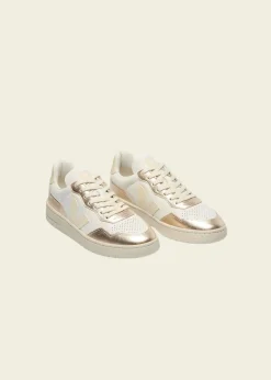 Baskets en cuir | blanc doré