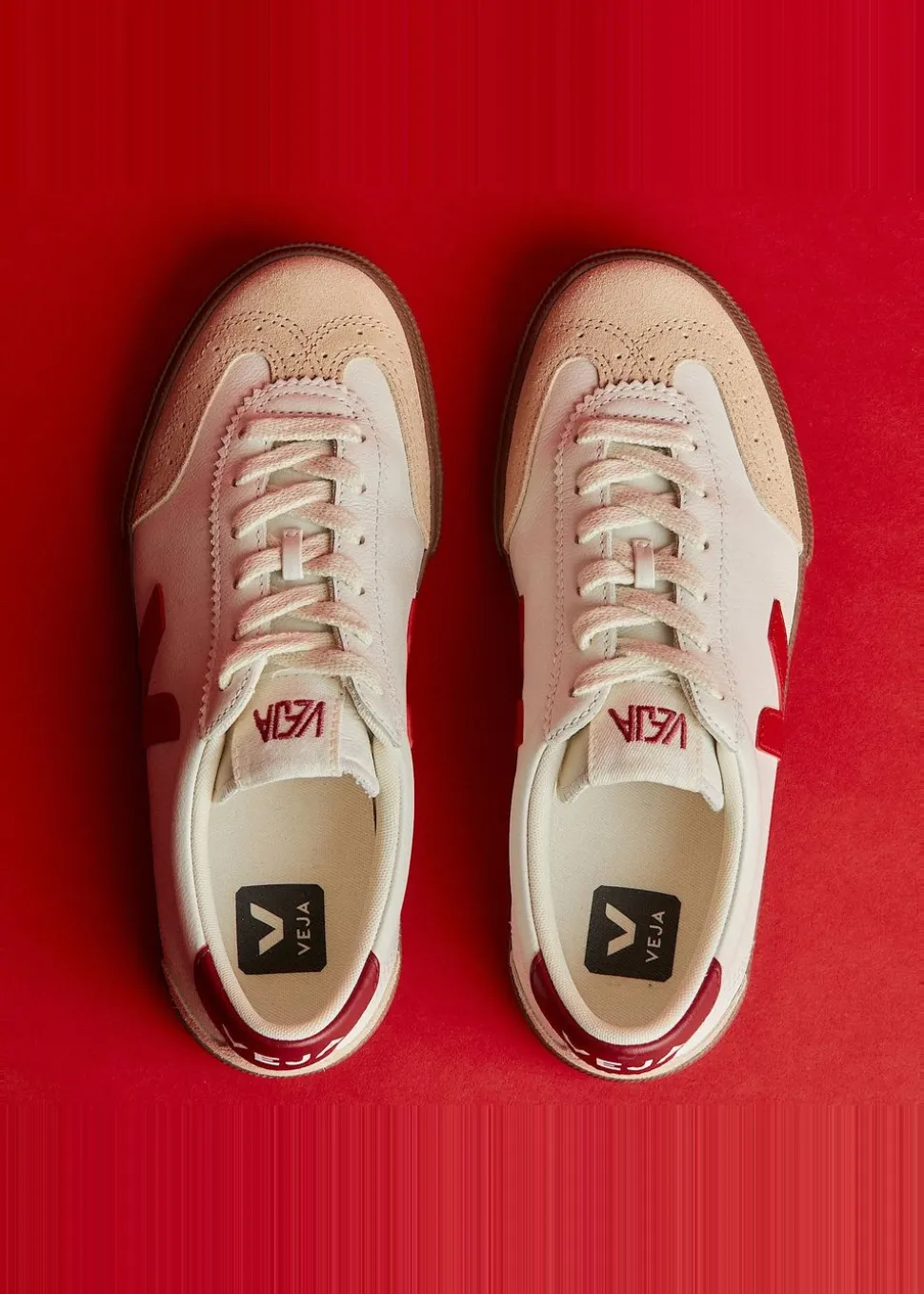 Baskets en cuir | blanc "volley - white pekin bark"
