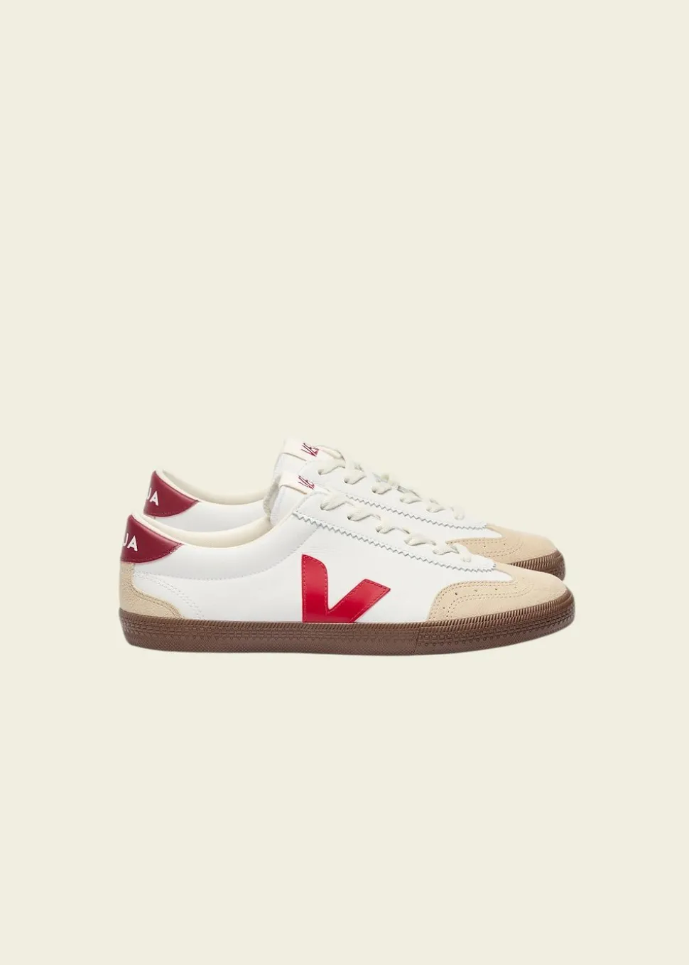 Baskets en cuir | blanc "volley - white pekin bark"