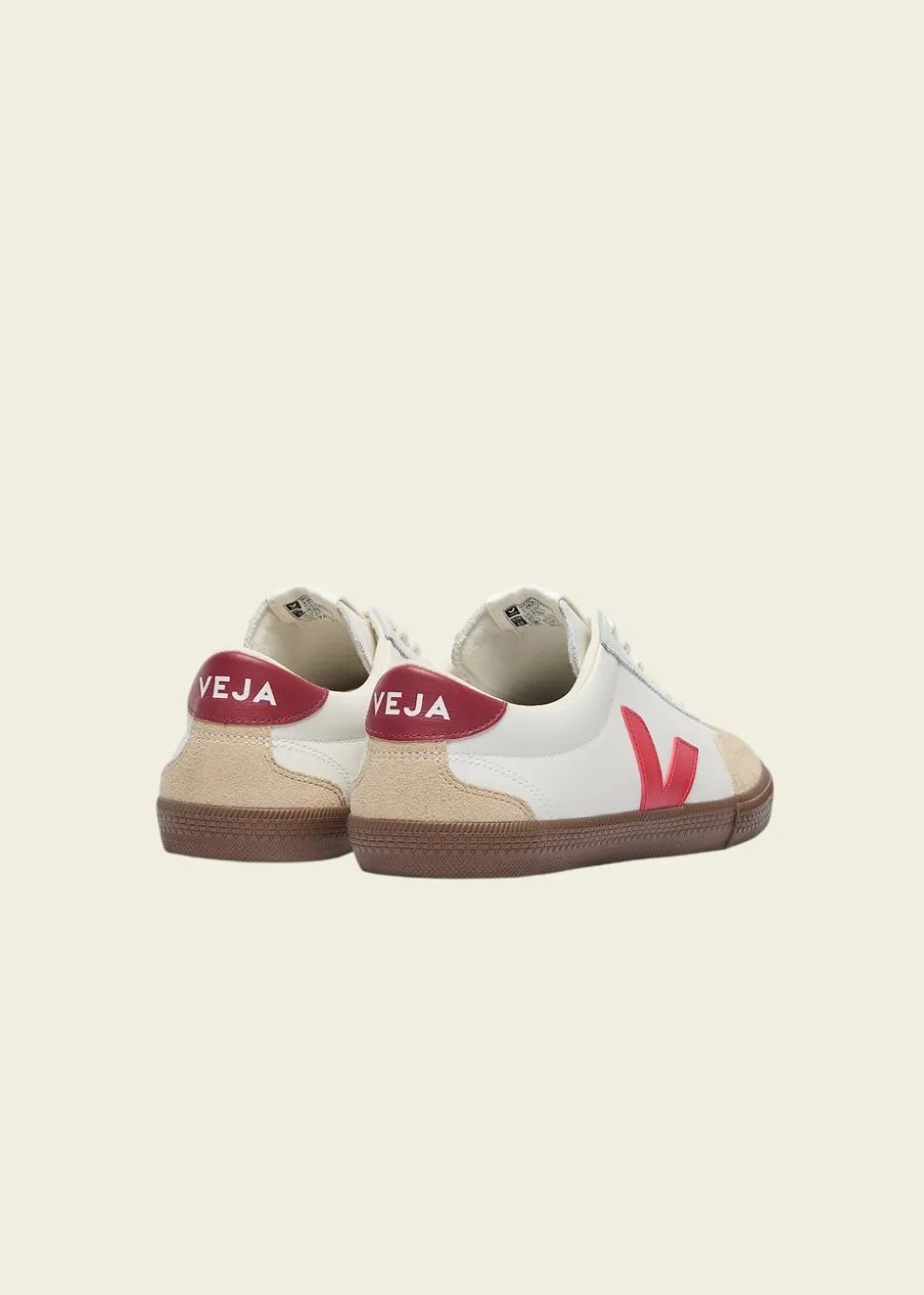 Baskets en cuir | blanc "volley - white pekin bark"