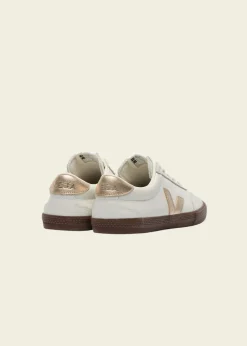Baskets en cuir | blanc "volley - white_platine_bark"