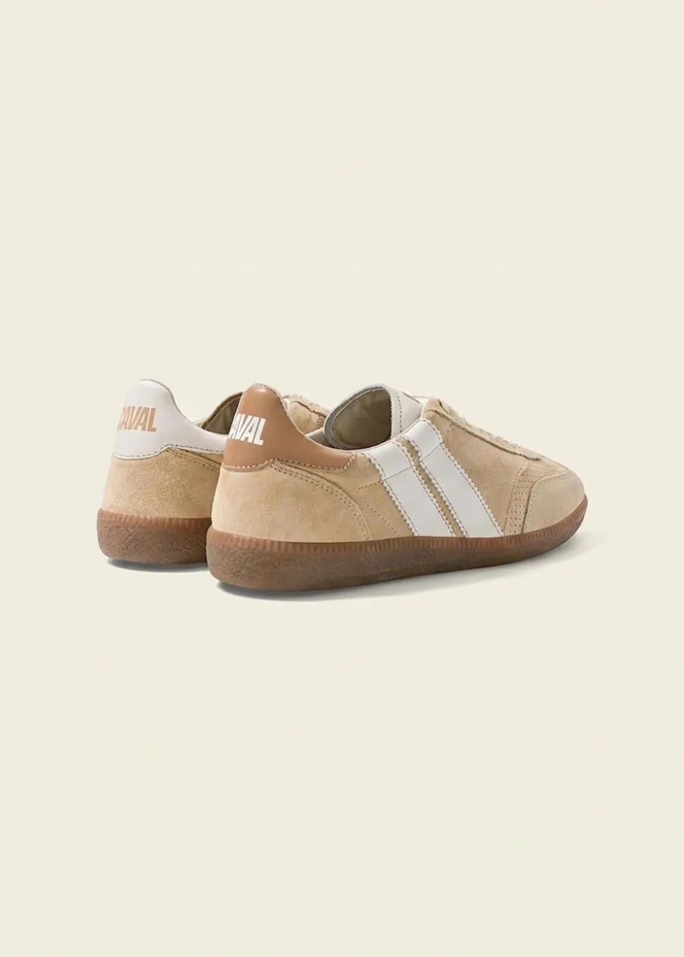 Baskets en cuir certifié | beige "sweet dune"