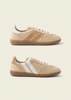 Baskets en cuir certifié | beige "sweet dune"