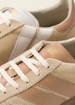 Baskets en cuir certifié | beige