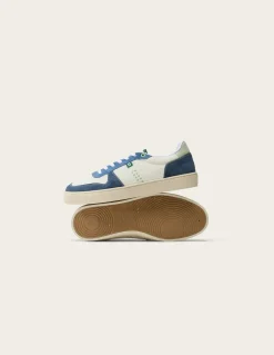 Baskets en cuir certifié | blanc "baskets basses arthur - pétrole blanc"