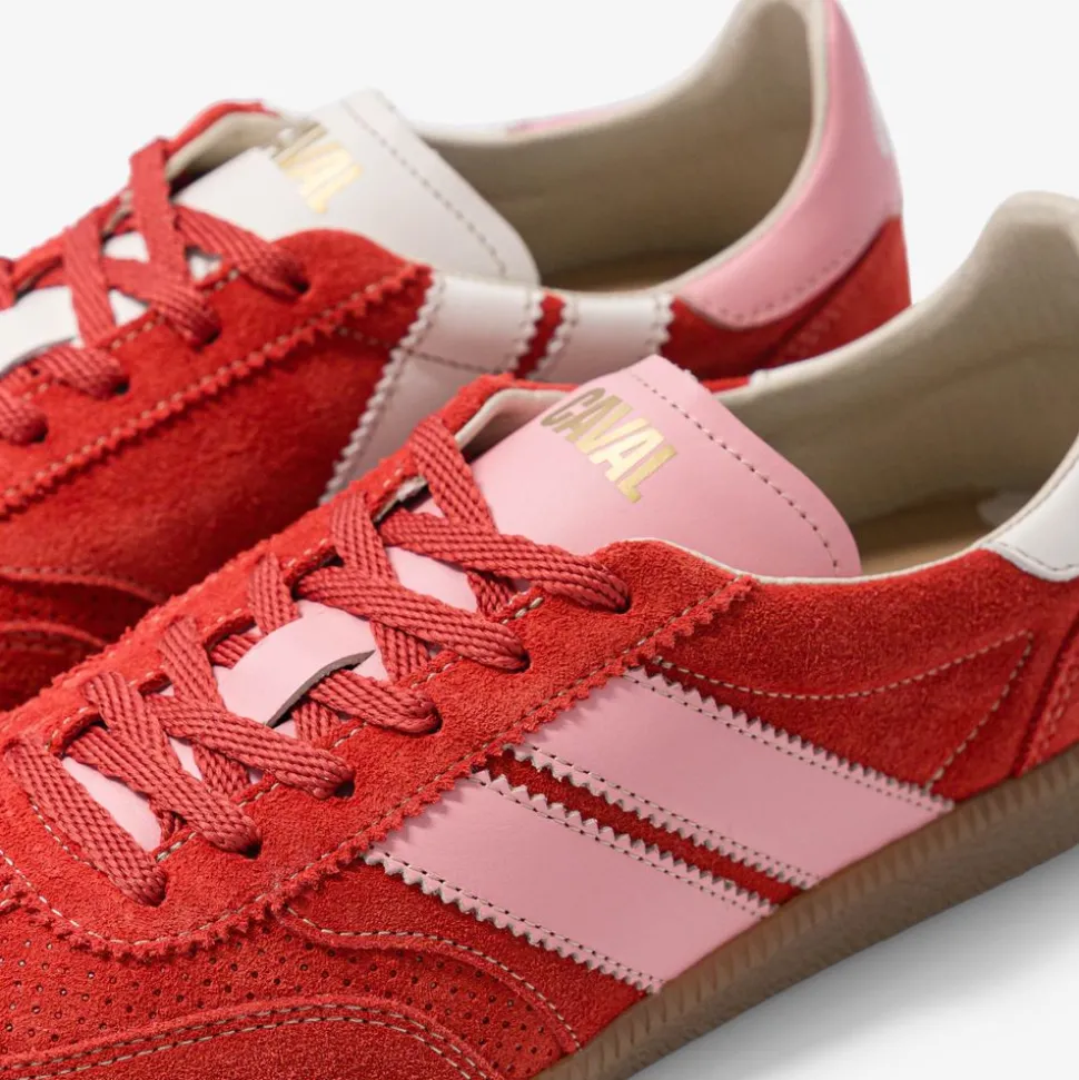 Baskets en cuir certifié | "cherry berry"