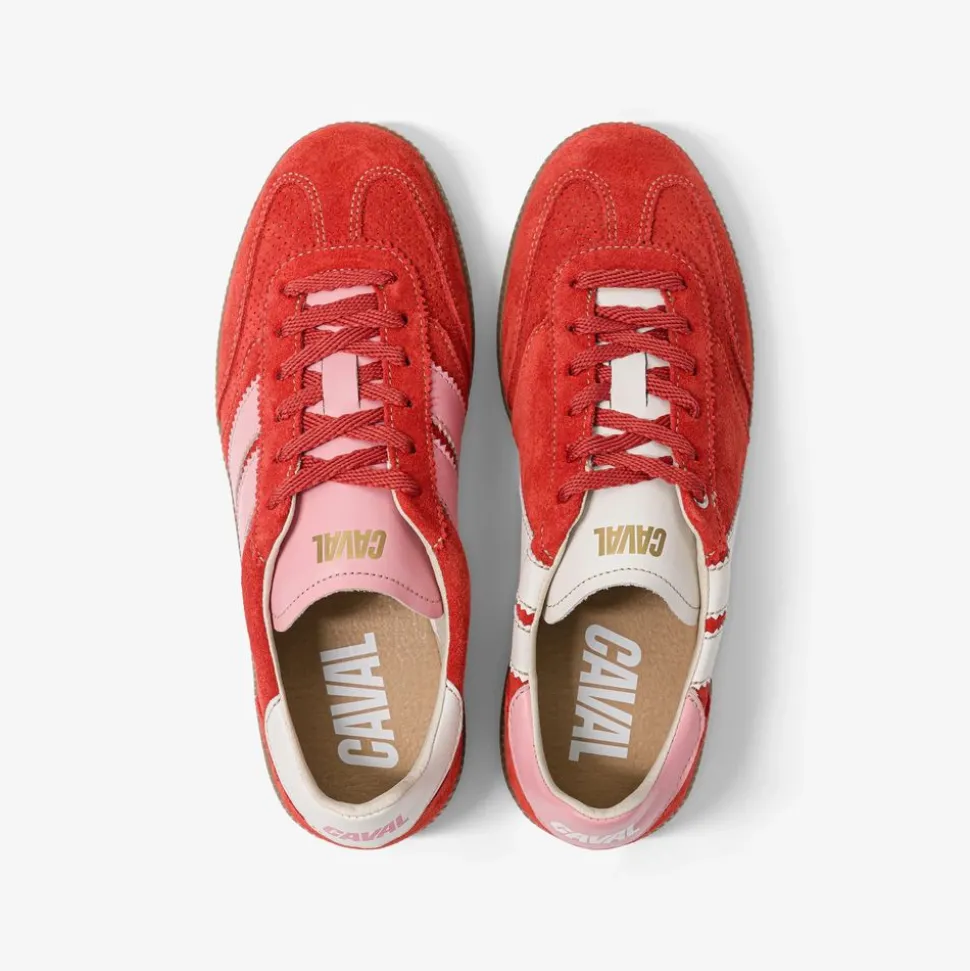 Baskets en cuir certifié | "cherry berry"