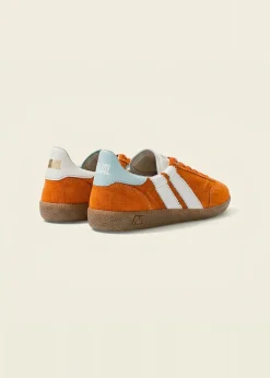 Baskets en cuir certifié | orange