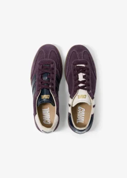 Baskets en cuir certifié | prune