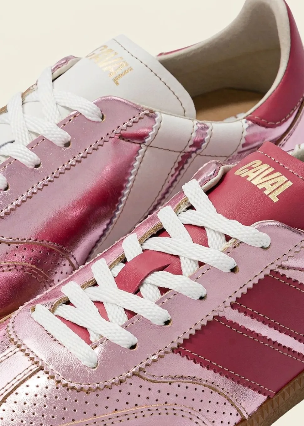 Baskets en cuir certifié | rose brillant "pink pearl"