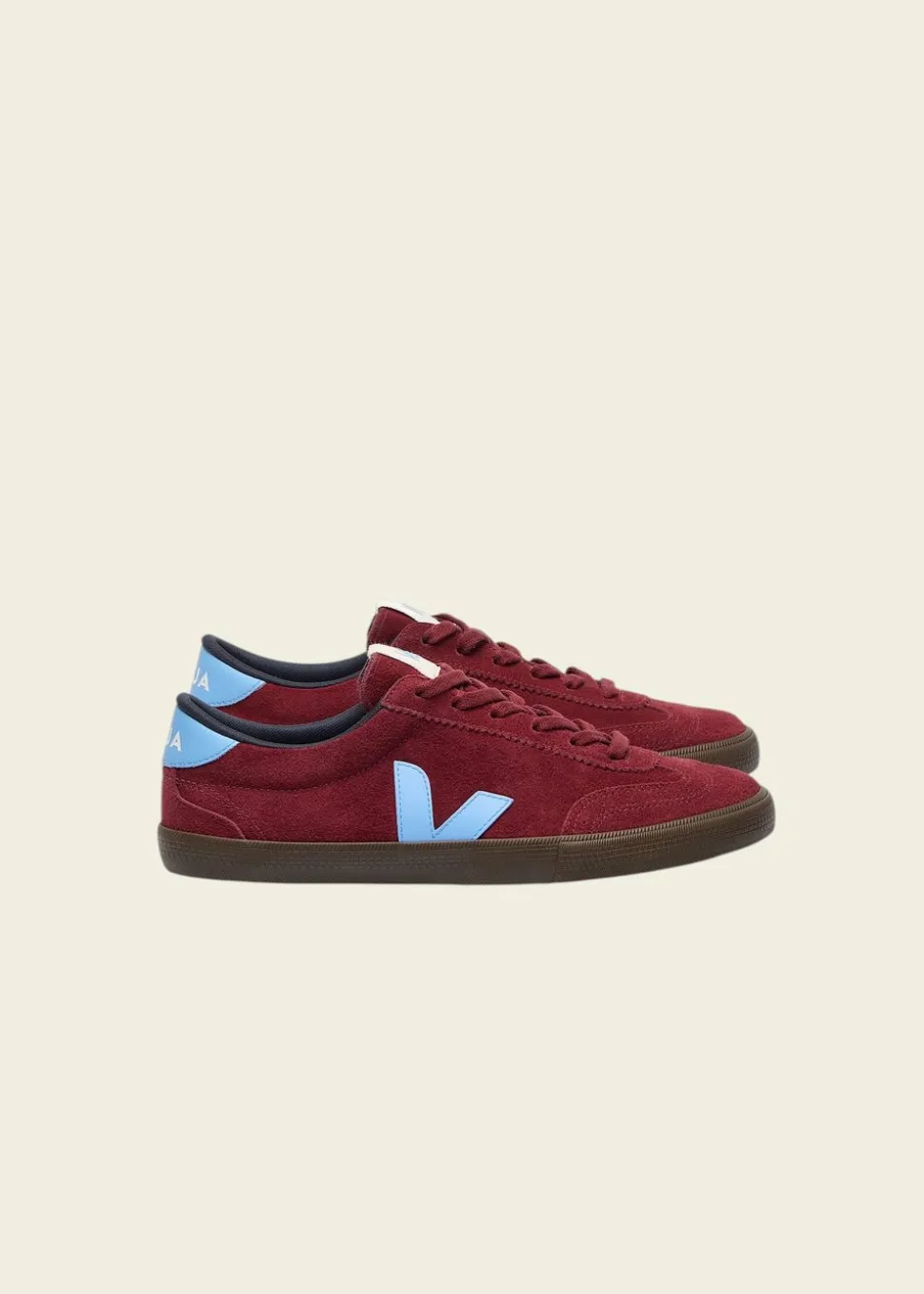 Baskets en cuir cuède | bordeaux "volley - grenat_aqua_eagle"