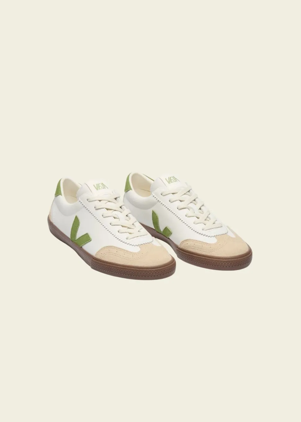 Baskets en cuir | multicolor "volley - white_kiwi_bark"