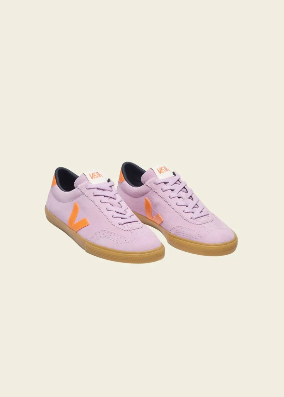 Baskets en cuir | orange et violet "volley - orchid_fury_natural"