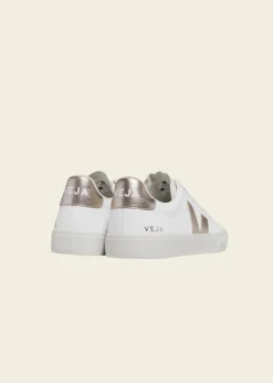 Baskets en cuir sans chrome | blanc et doré "campo chromefree leather white platine"