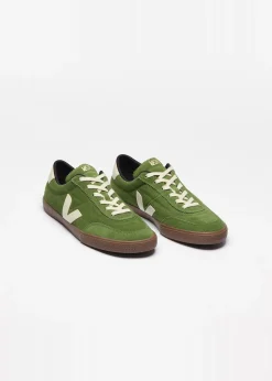 Baskets en cuir suède | vert "panenka - militar_pierre_bark"