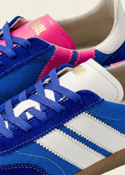 Baskets en mesh recyclé et cuir certifié | bleu "flash kiss"