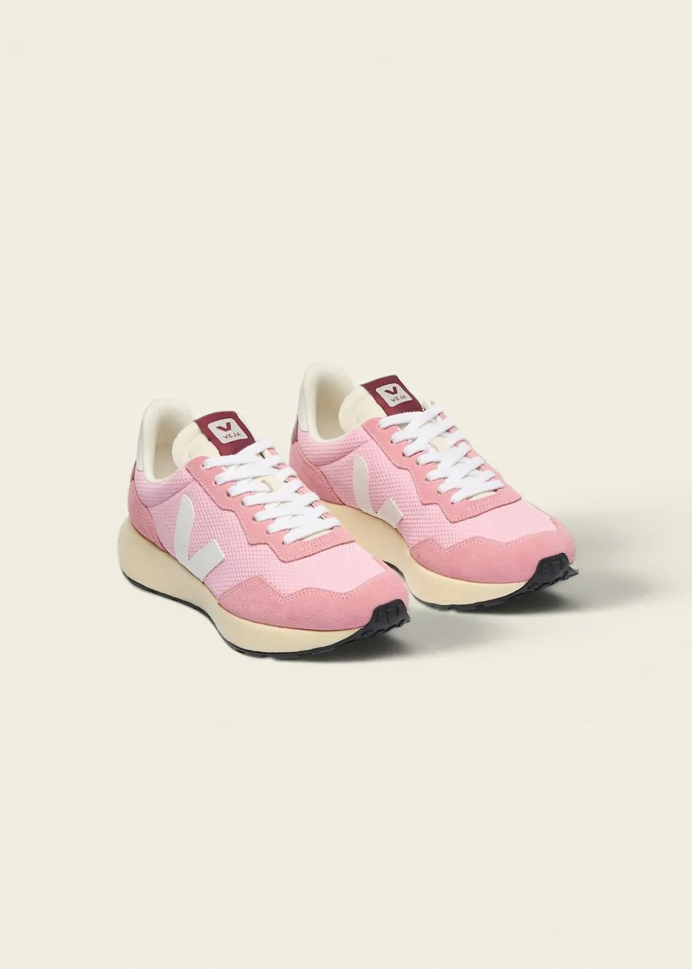Baskets en mesh recyclé | rose "paulistana - guimauve white"