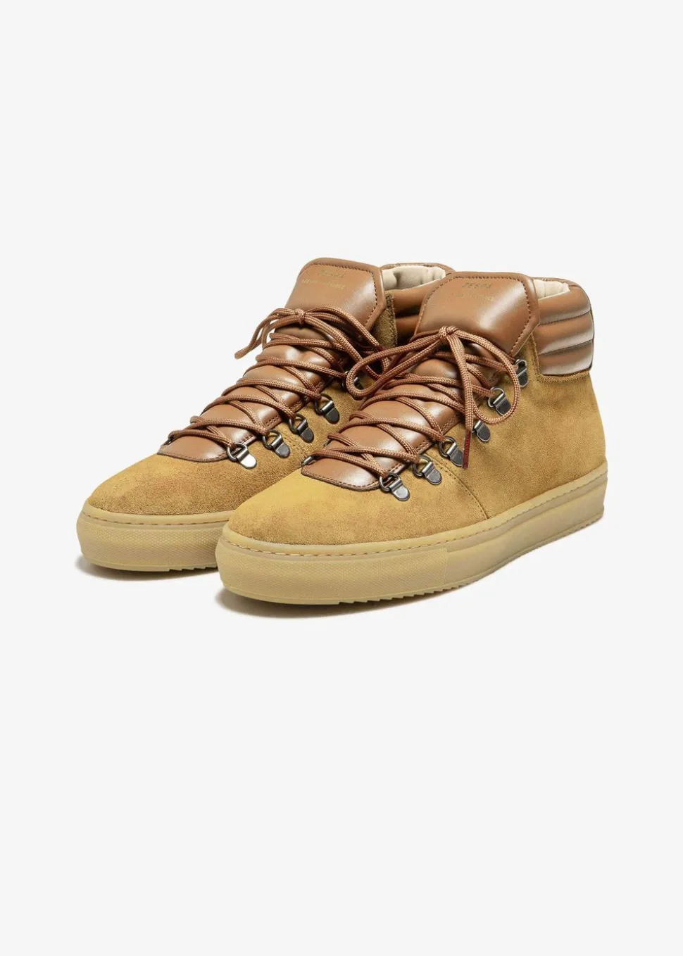 Baskets hautes en cuir certifié | marron "zsp2 suede - marron"