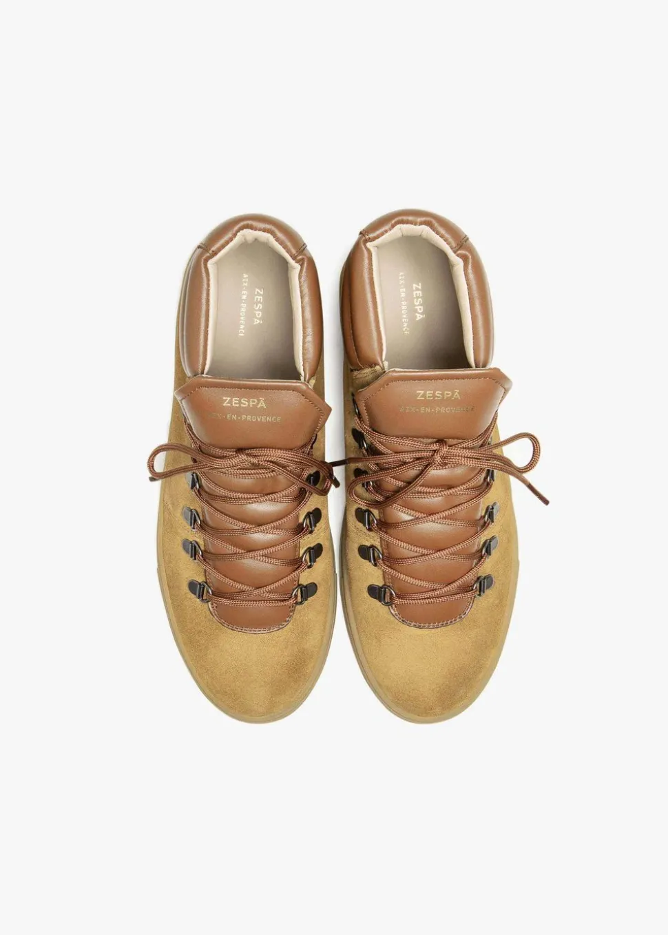 Baskets hautes en cuir certifié | marron "zsp2 suede - marron"
