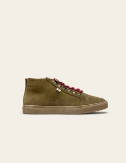 Baskets montantes en cuir certifié | kaki "christian"