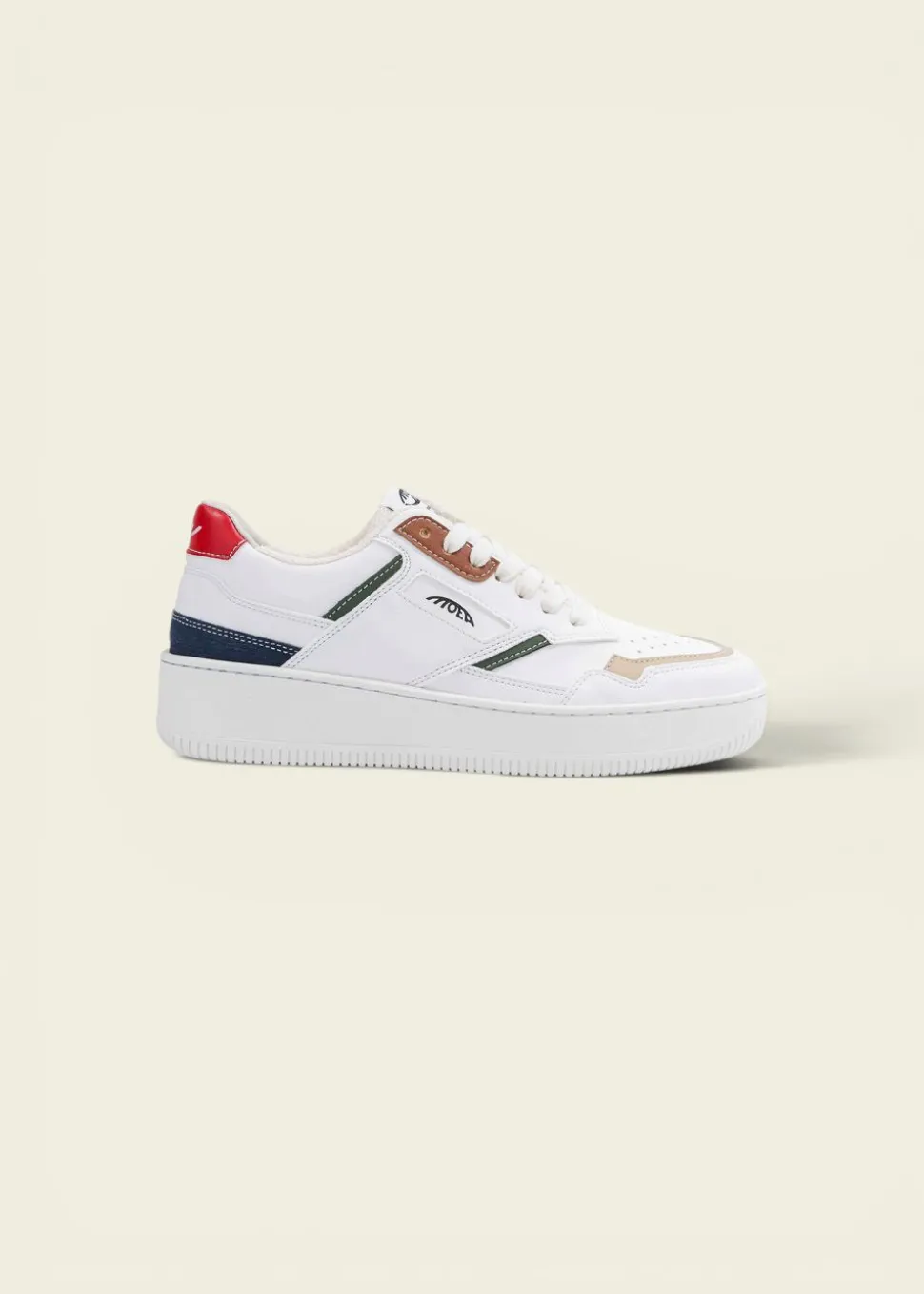 Baskets vegan | blanc détails multicolores "origin - all in evergreen - mixed colors"