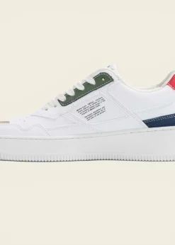 Baskets vegan | blanc détails multicolores