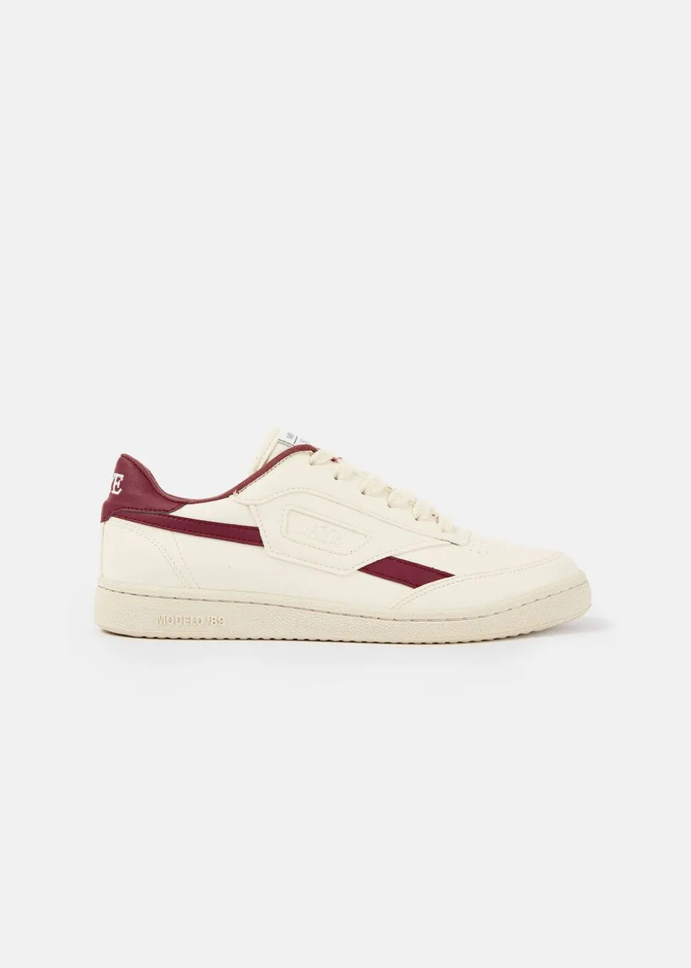 Baskets vegan | blanc et bordeaux "basket en recyclé - modelo '89 icon garnet"