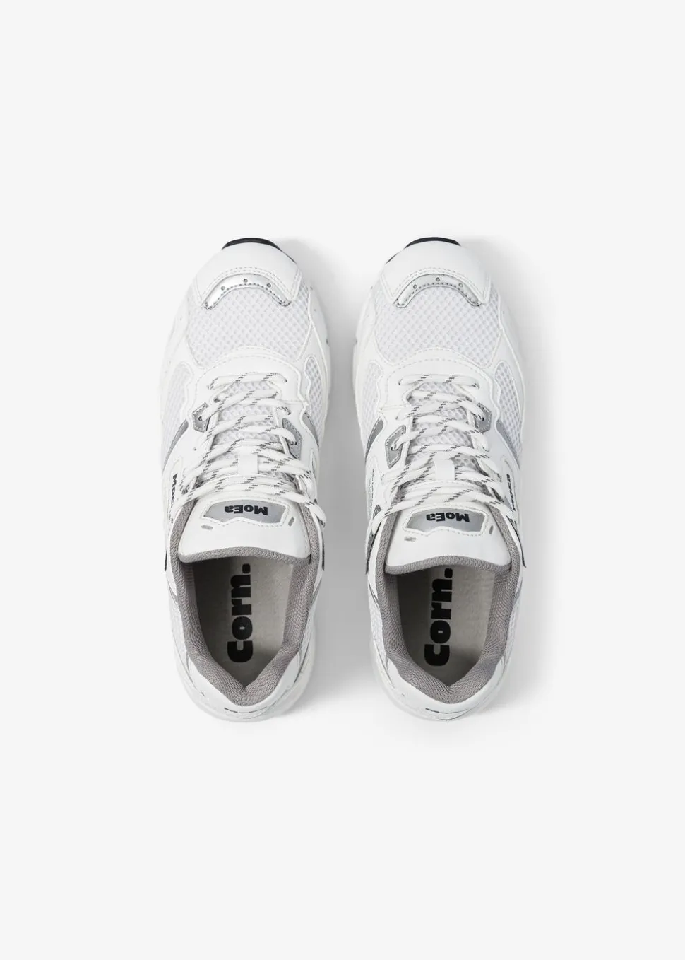 Baskets vegan | blanc et gris "gen8 - corn white & silver "