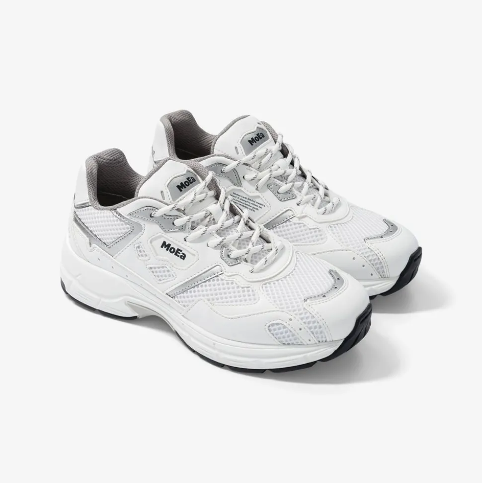 Baskets vegan | blanc et gris "gen8 - corn white & silver"