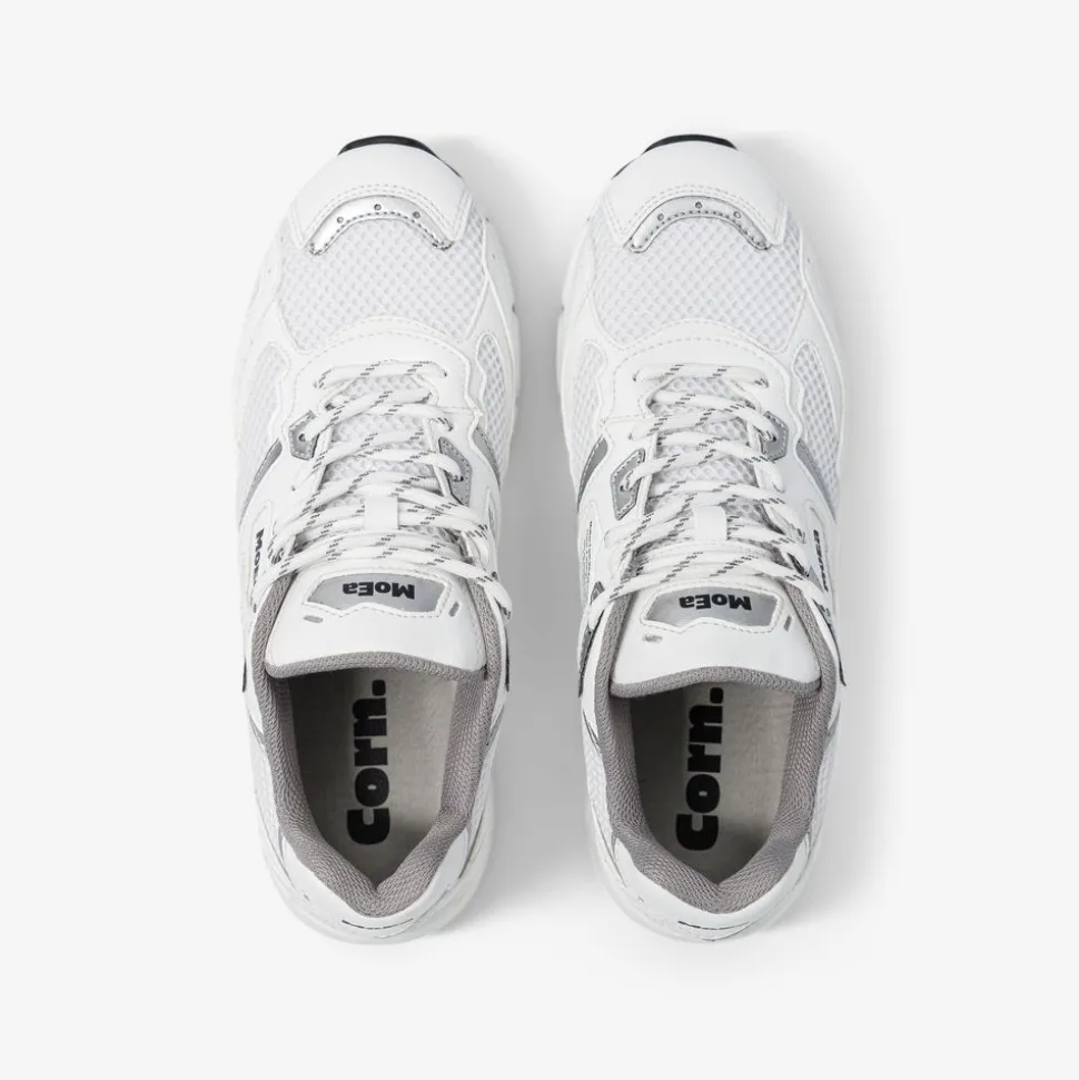 Baskets vegan | blanc et gris "gen8 - corn white & silver"
