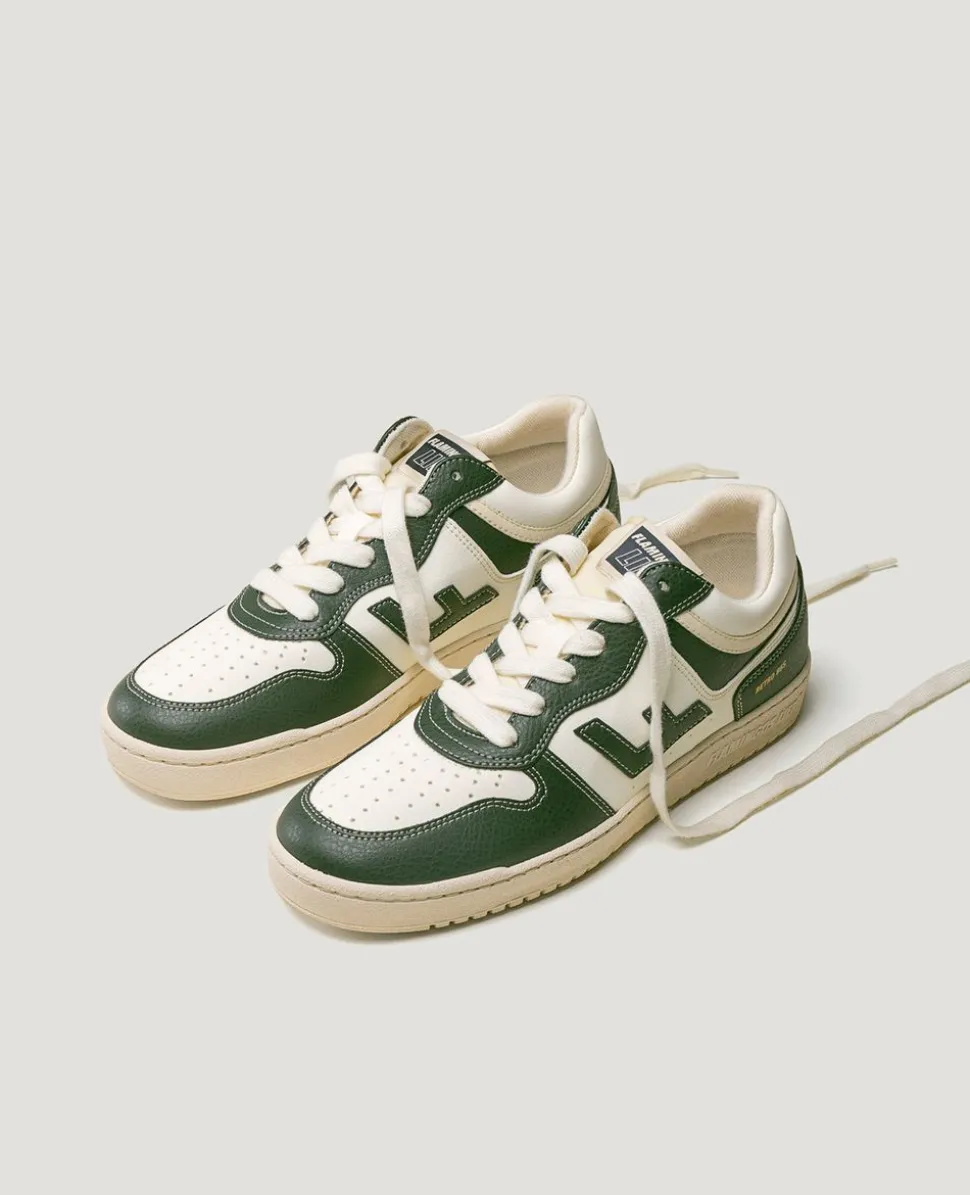 Baskets vegan en matière recyclée | blanc et vert "retro 86s forest pearl"