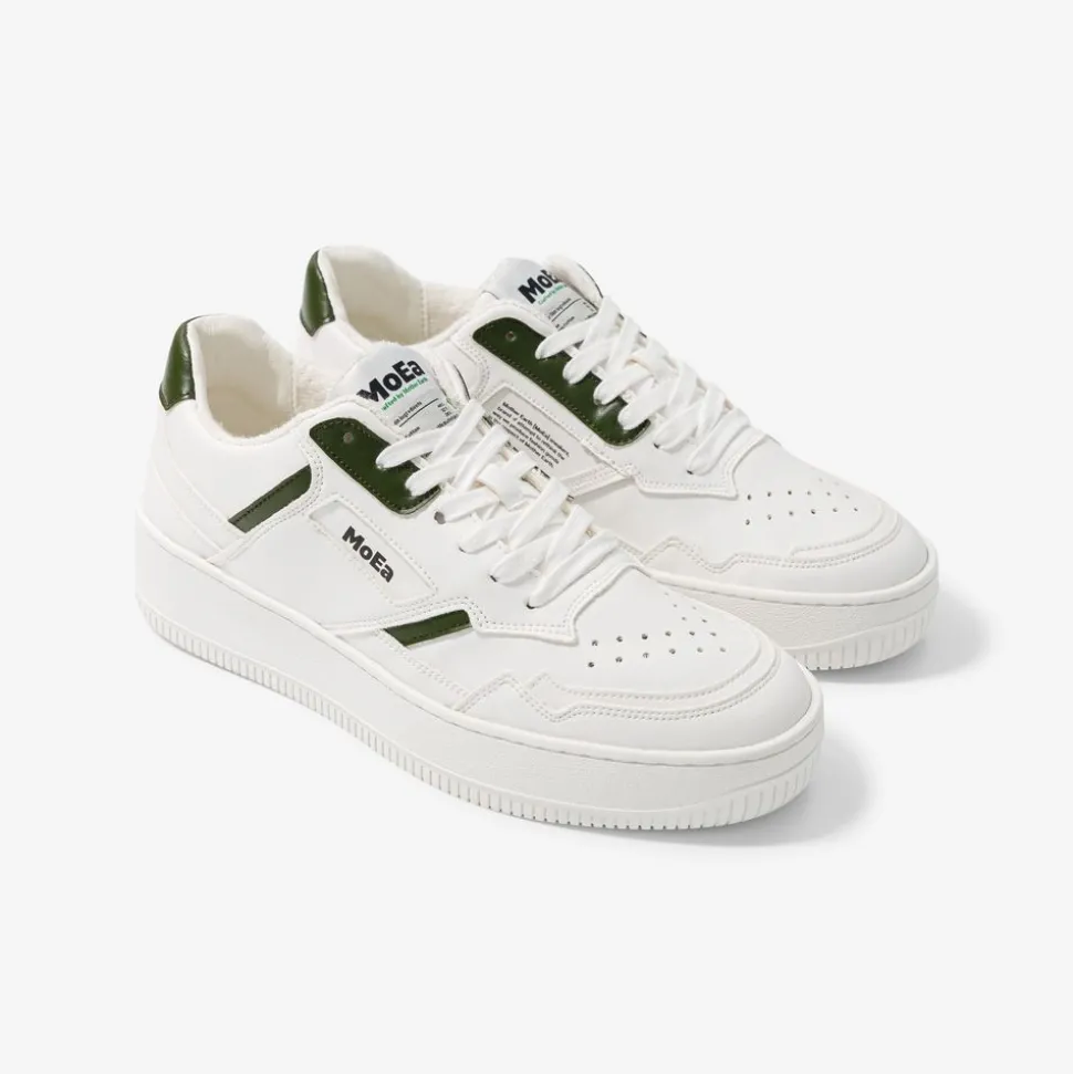 Baskets vegan en matières végétales | blanc "gen 1 white & green"