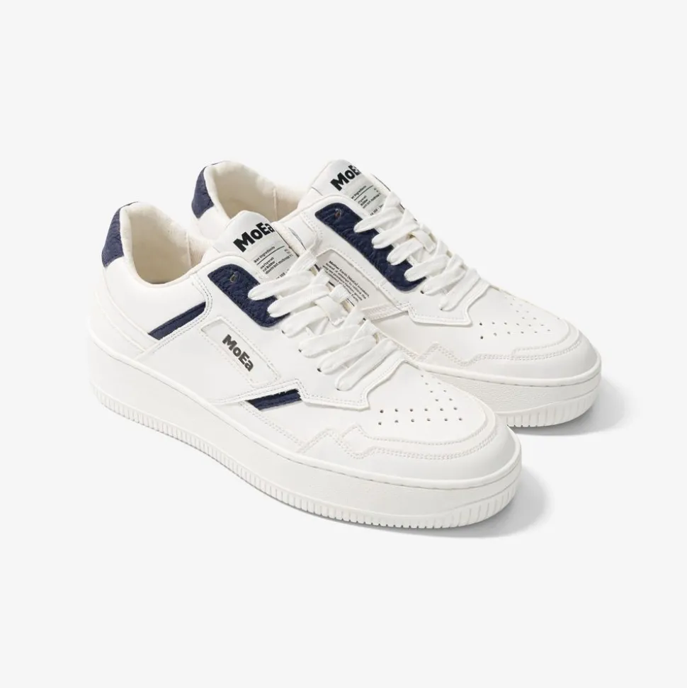 Baskets vegan en matière végétale | bleu "gen 1 mushroom white & navy"
