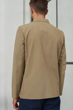 Blazer boutonné en coton bio | beige 