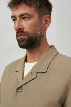 Blazer boutonné en coton bio | beige 