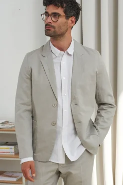 Blazer en coton bio et lin | lin naturel 