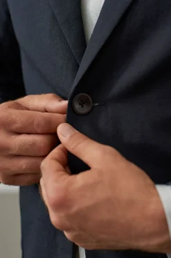 Blazer en coton bio et lin | noir "enver black linen"
