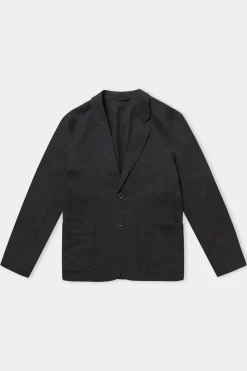 Blazer en coton bio et lin | noir 