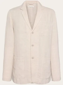 Blazer en lin biologique | beige "linen blazer - light feather gray"